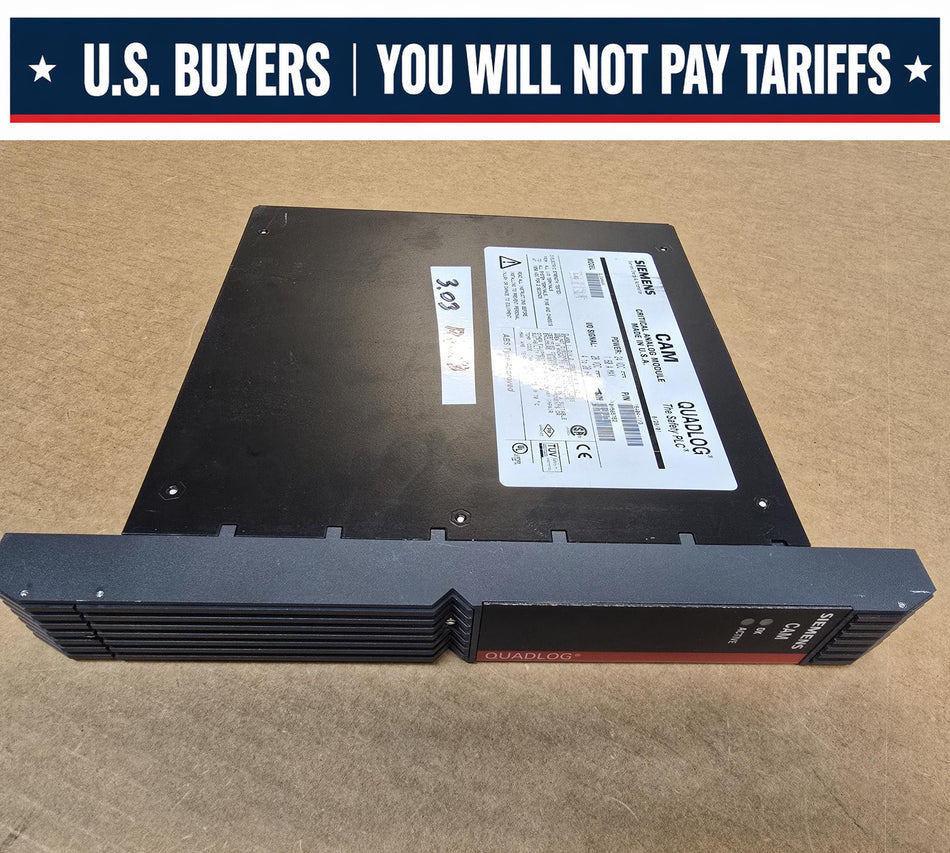 SIEMENS QLCAMAAN QUADLOG,ROM: 3.03 REV: 3, CAM CRITICAL ANALOG MODULE, P/N: 16404-1/3 (Used)