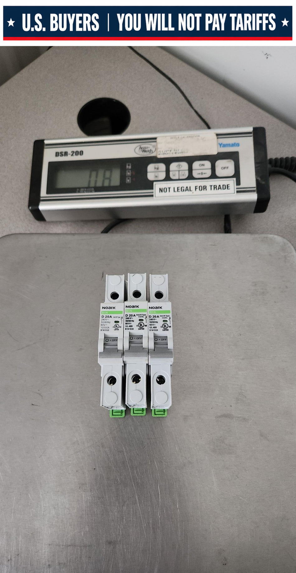 3 PACK - Noark Circuit Breaker 20 A - Single Pole - D20A - B1N1D20 - 240V