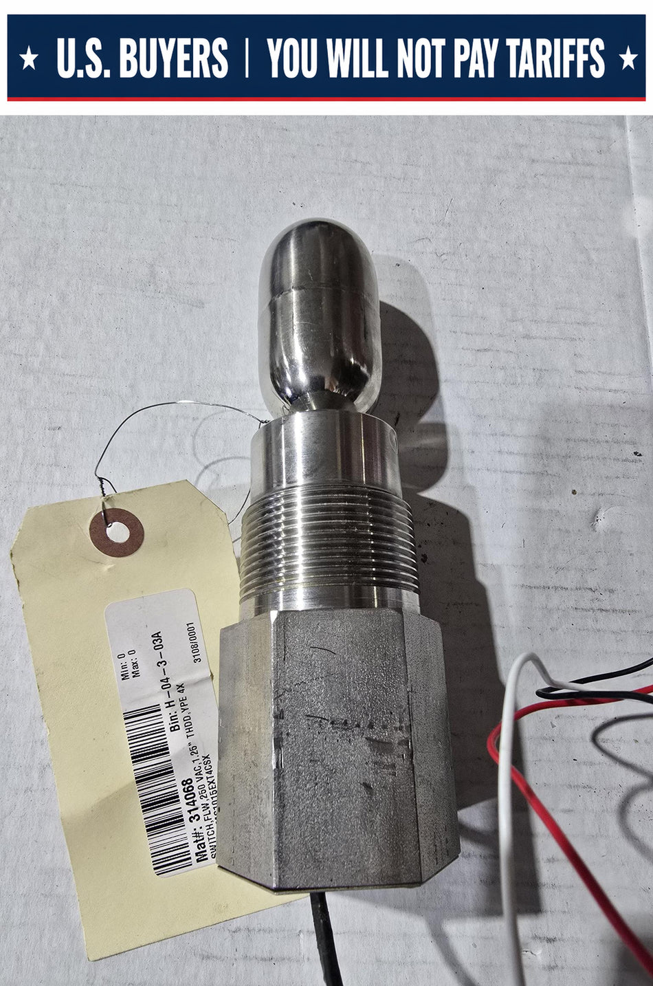K-TEK MS10/15/X/X/EXT1/X/CSX FLOAT LEVEL SWITCH MAX PRESSURE 1500PSIG STAINLESS STEEL(USED TESTED)