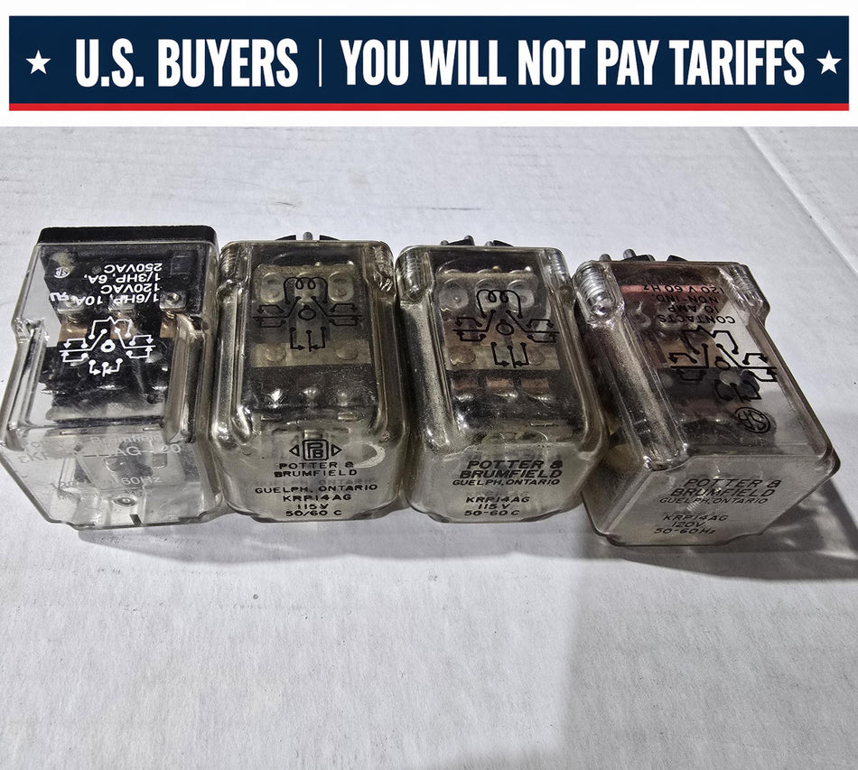 POTTER BRUMFIELD KRP14AG 120V COIL 11 PIN  (LOT OF 4 USED)