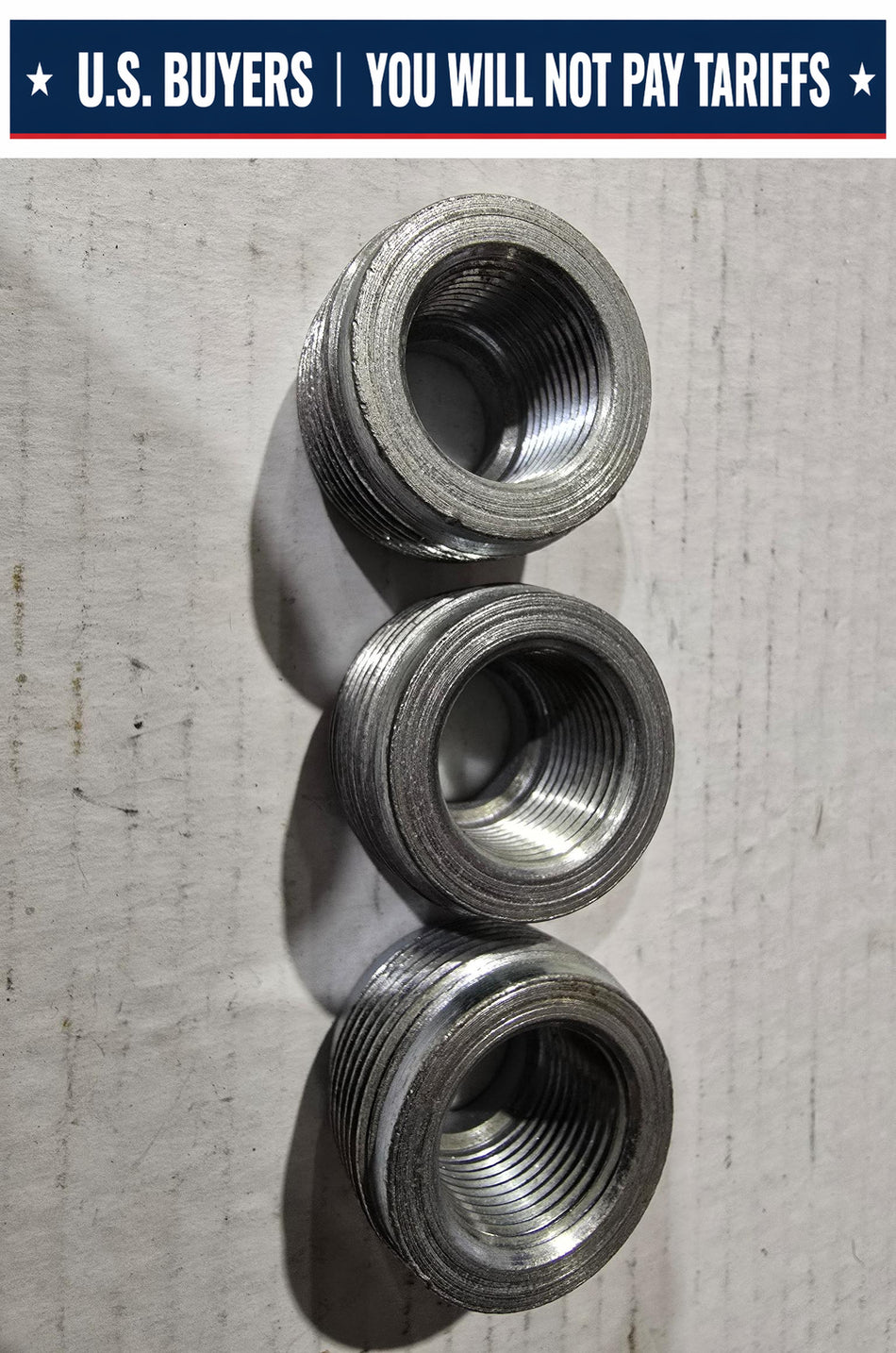 T&B RE42 Explosionproof Reducing Bushing, 1-1/4 to 3/4 in Trade, Steel, Zinc Plated (LOT OF 3)
