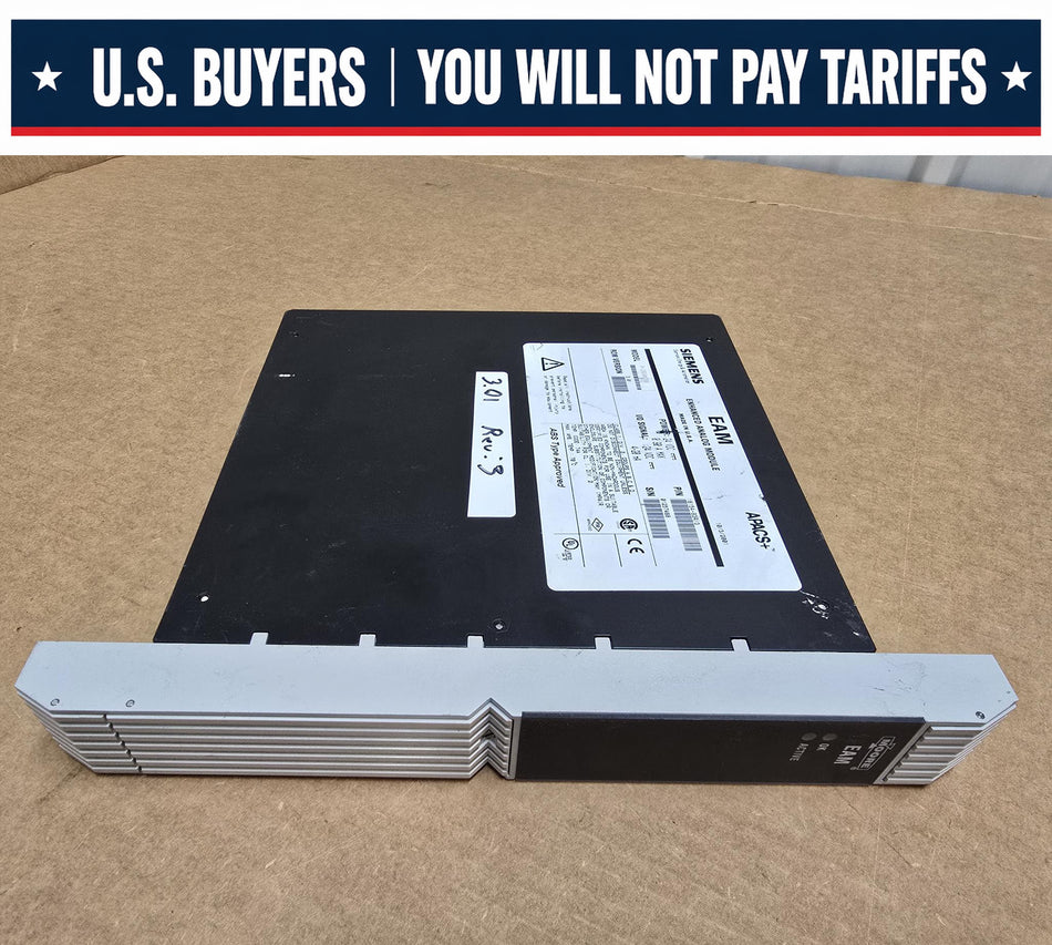 SIEMENS 39EAMCBN APACS+, ROM:3.01, REV:3, EAM ENHANCED ANALOG MODULE, 24VDC, P/N: 16154-93R/3  (Used)