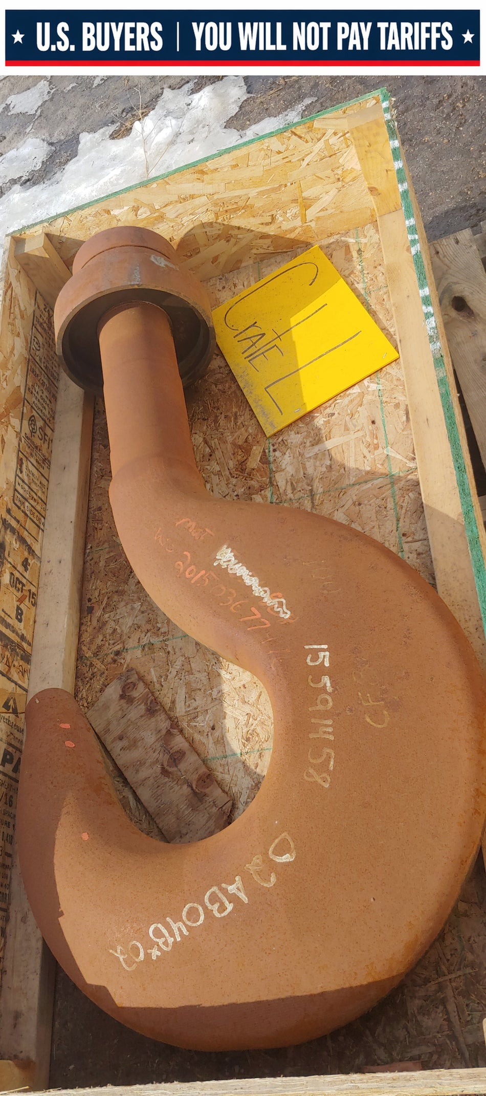 Large Mining Ladle Lifting Hook, 24" Diameter