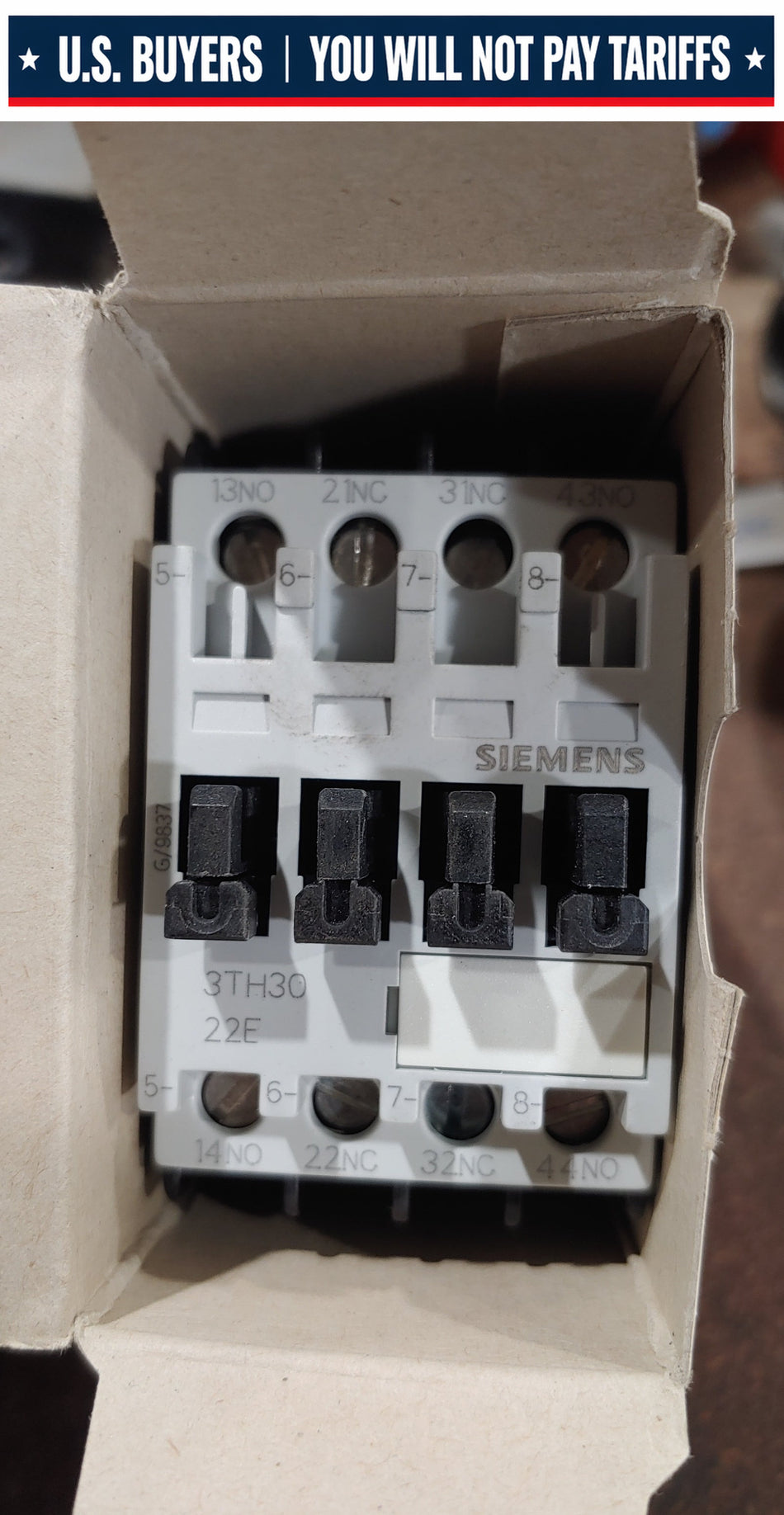SIEMENS 3TH3022-0AK6 CONTACTOR RELAY 4POLE  110/120VAC 50/60HZ