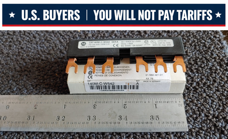 Allen Bradley 140M-C-W542 3-Phase Compact Busbar for 140M-C,-D Circuit Breakers, 54mm Spacing, 2 Starters, Series A