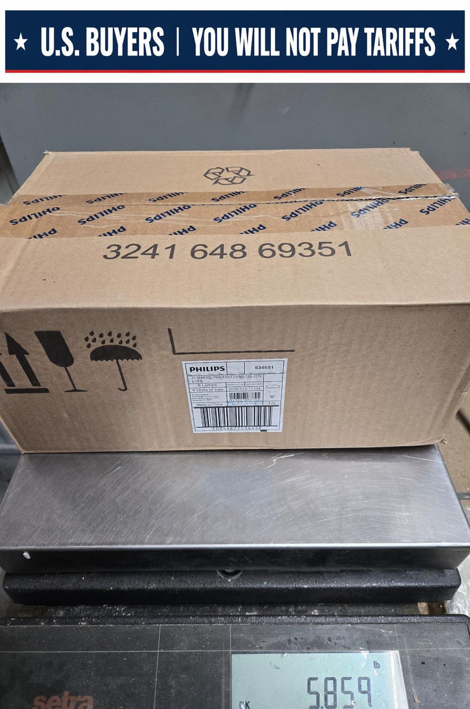 CASE of 6 x Philips PAR30L LED/DEL 25.5W - Bright White Light