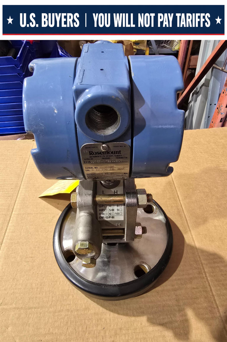 ROSEMOUNT  C1151LT5EA0F22DL5C6 0-750" INH20  DP/GP  MATERIAL: SST  45 VDC,  4-20MA(USED) SEE PICTURES