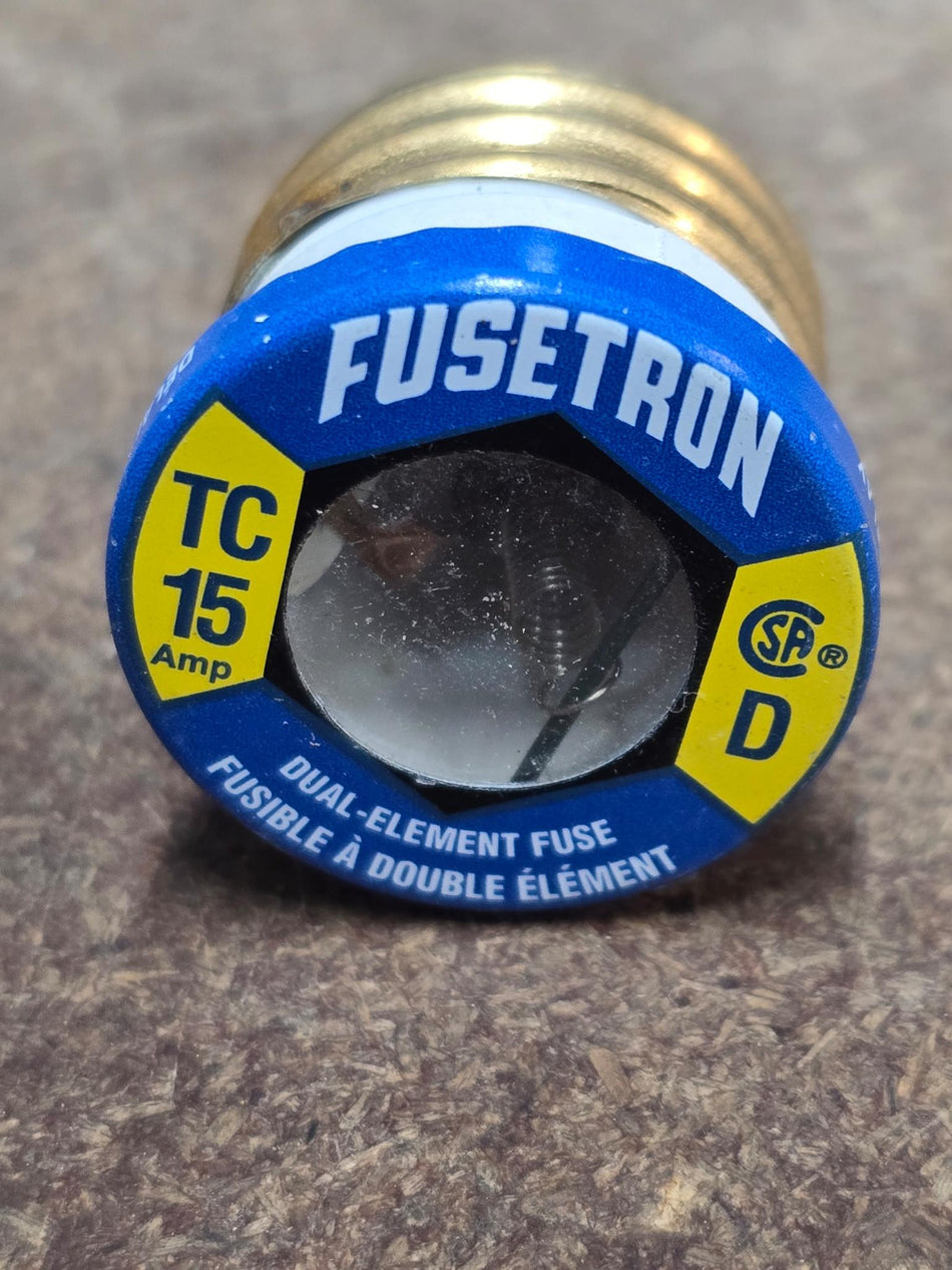 FUSE TRON PLUG FUSE TC15, 15AMP, DUAL ELEMENT, D