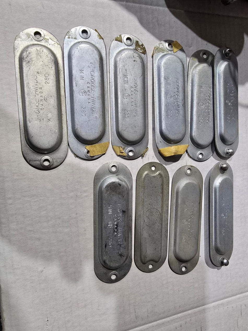 Crouse Hinds Conduit Outlet Body covers 3/4" 280 (lot of 10 assorted some used)