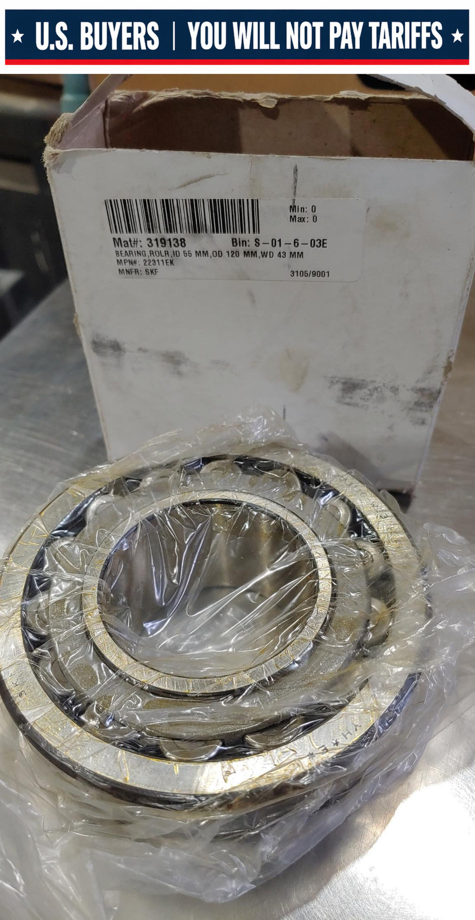 SKF 22311 EK Spherical roller bearing with tapered bore