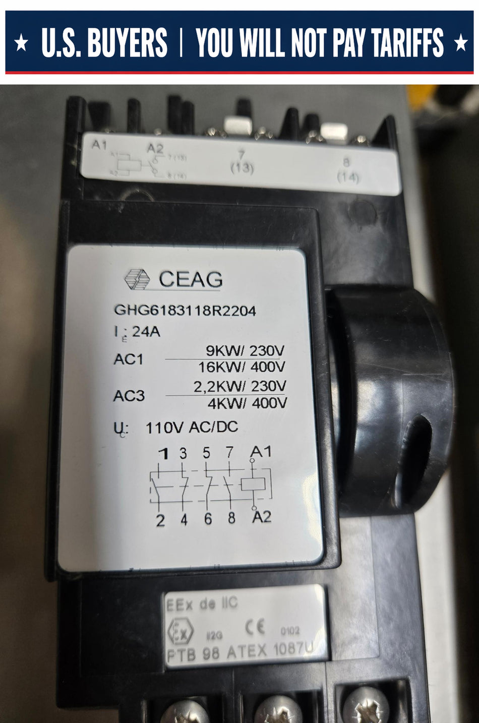 CEAG Explosion Proof 4 pole Contactor GHG6183118R2204 -24A - 230-400V