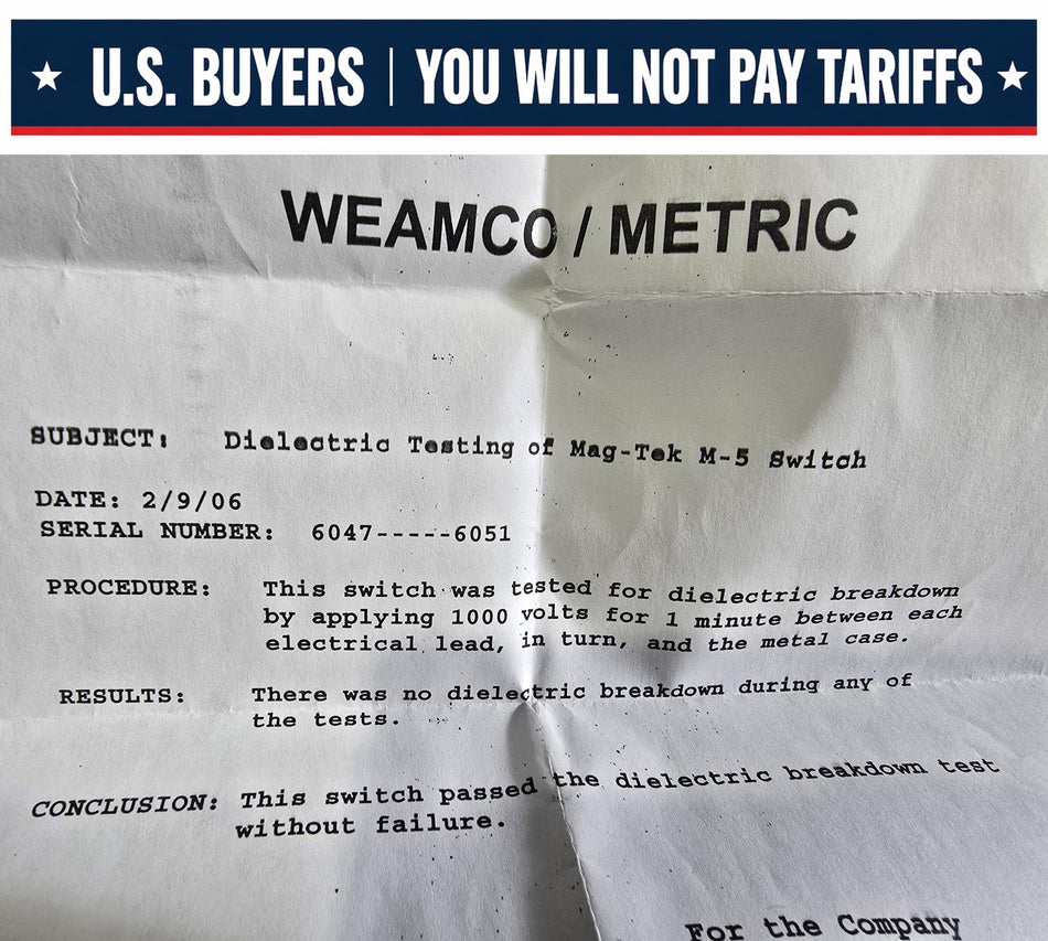WEAMCO/METRIC MAG TEK M-5 SWITCH REPAIR KIT (USED TESTED SEE PICS)