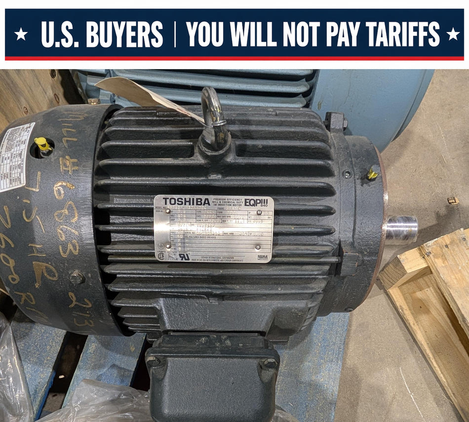 7.5 HP Toshiba 3 PH Electric Motor, 575v, 3515 RPM, FR: 213T, BY752FLF30MHD04