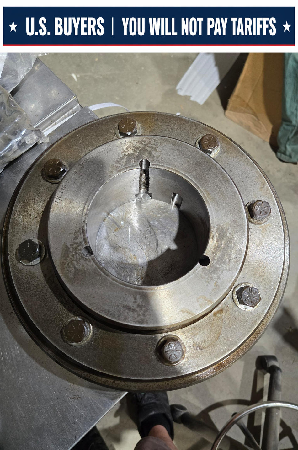 Dodge PX140F TAPER-LOCK FLG ASSY 3535  011154, Tire Coupling Flange Assembly, For Coupling Size: 140, O.D. 12-1/4", Ductile Iron
