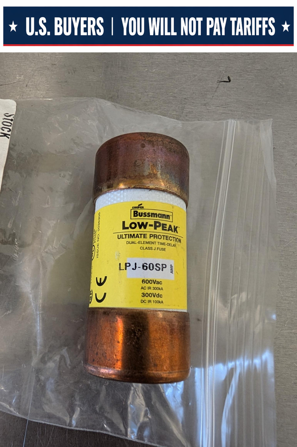 3 PACK - Bussmann Low-Peak 60 AMP Class J Fuses - LPJ-60SP - NEW