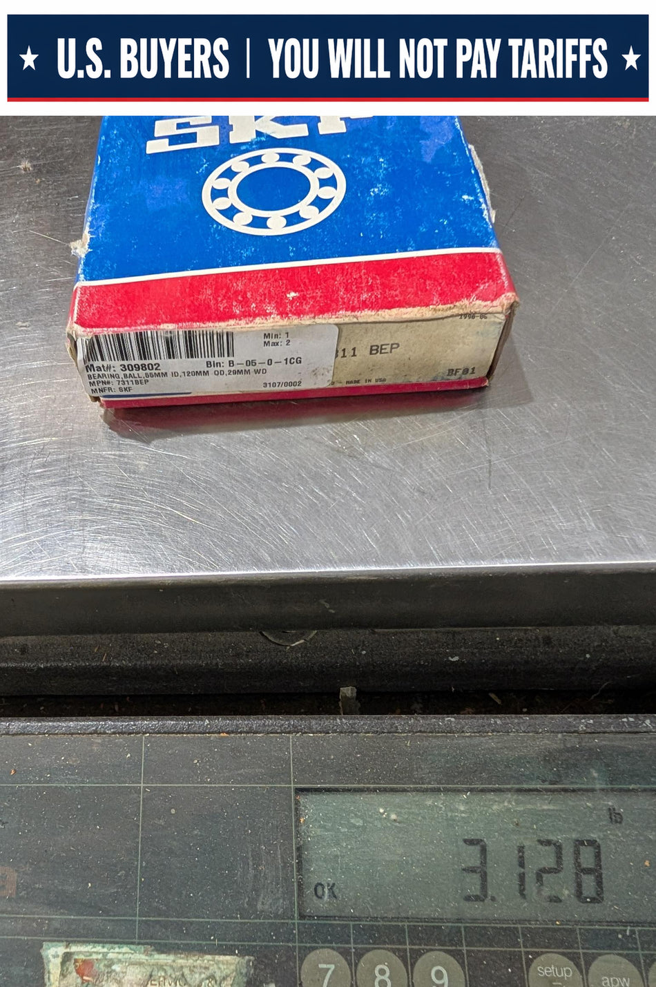 SKF Angular Contact Bearing - 7311BEP - NEW