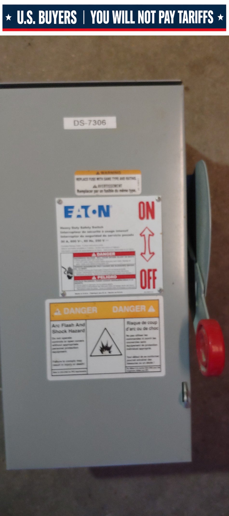 Eaton 30 AMP, 600 Volt Fusible Disconnect Switch, , 3P with Neutral, 3HD361N