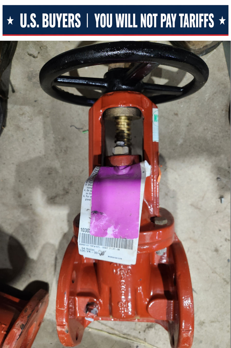 NEW - KENNEDY 10303008068A FIRE MAIN GATE VALVE 3″ KS-FW