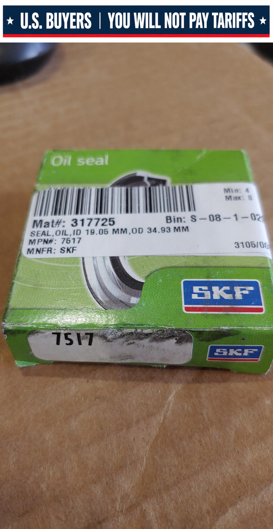SKF 7517 Radial shaft seal with metal case, SKF Wave lip and auxiliary, contacting lip, for oil or grease