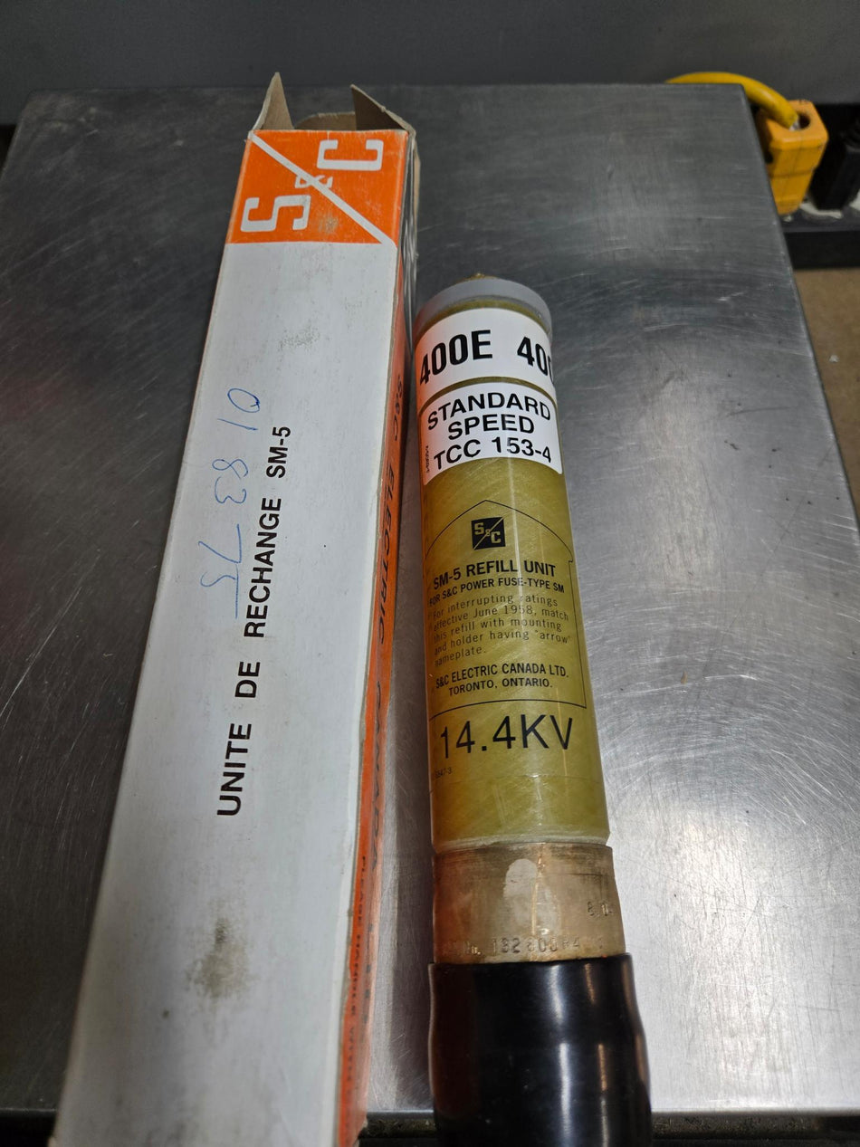 S&C- SM-5 Standard Speed Fuse -132600R4, 400E, 14.4KV - NEW