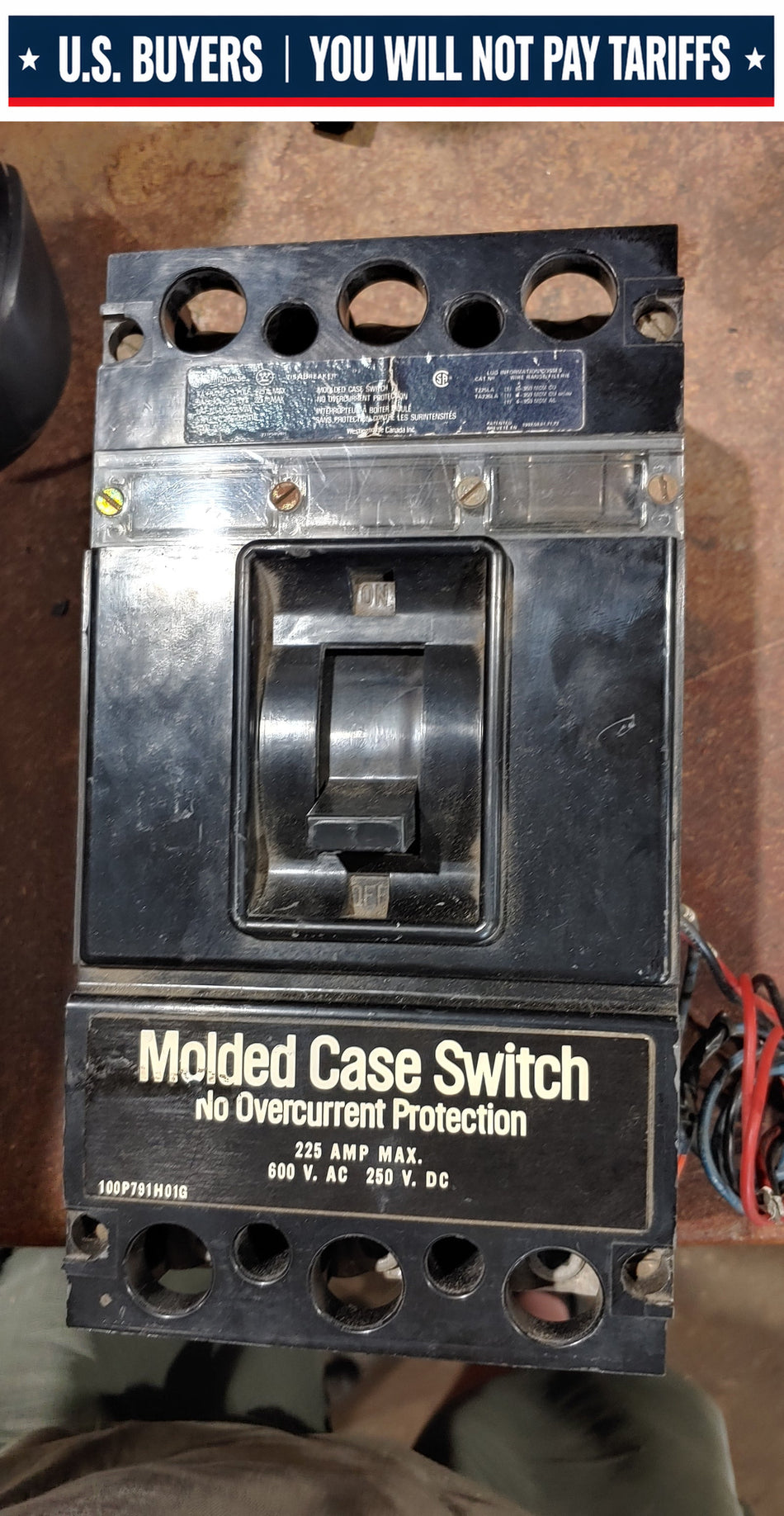 Westinghouse KA3225SNW Visabreaker 225a 600v Molded Case Breaker "Used"
