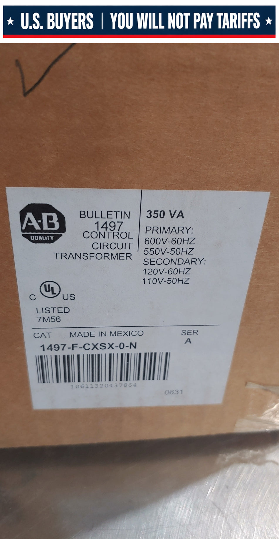 Allen Bradley Control Circuit Tranformer 1497-F-CXSX-0-N  350va