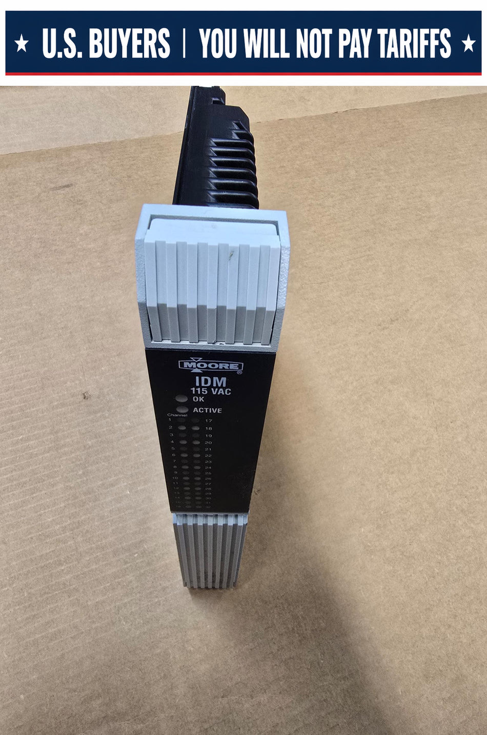 MOORE 39IDM115ACCBN APACS, ROM VERSION 3.00, REV: 1, IDM INPUT DISCRETE MODULE, 24V-DC, I/O SIGNAL: 115VAC (Used)