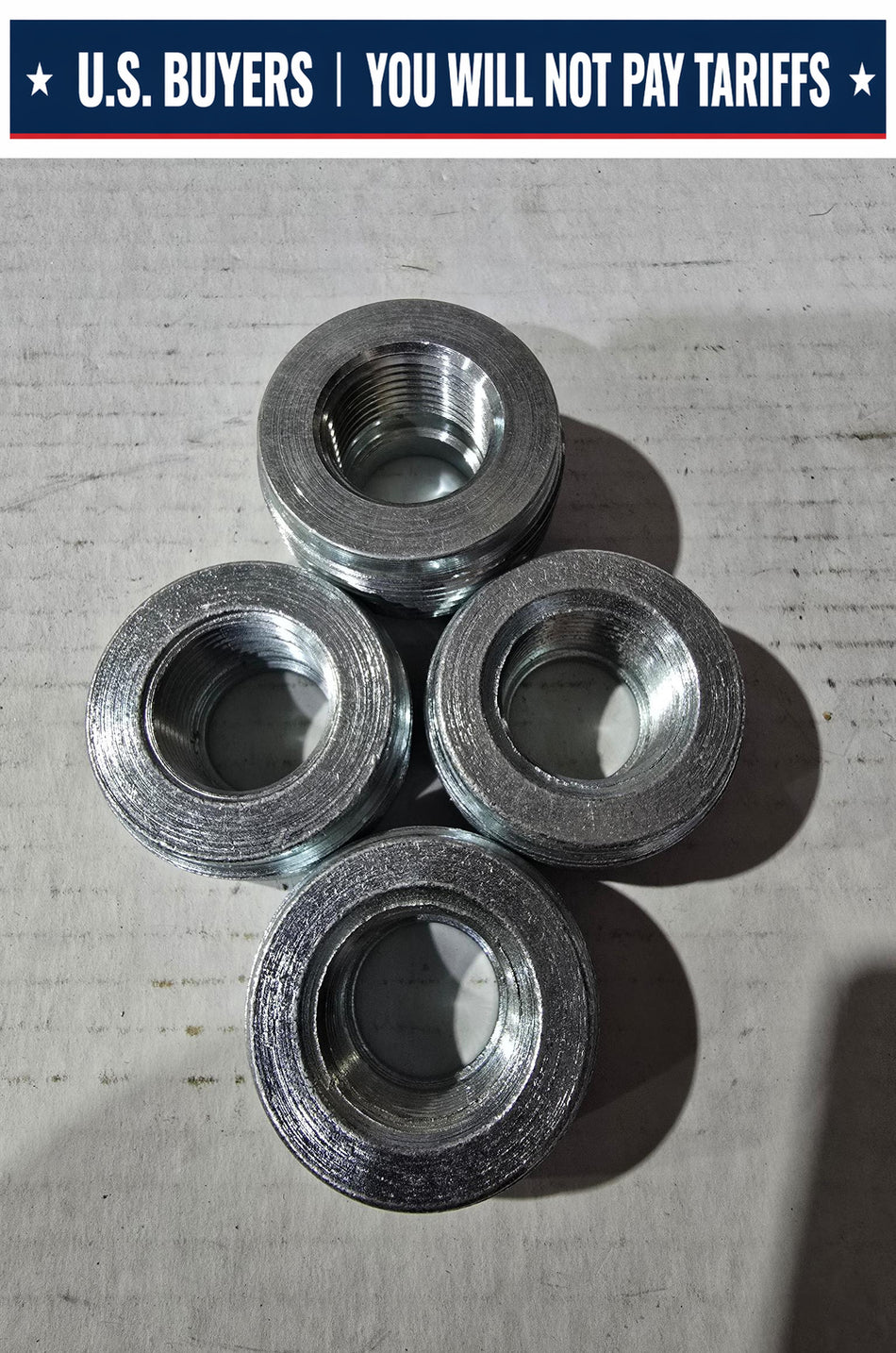 T&B RE52 Explosionproof Reducing Bushing, 1-1/2 to 3/4 in Trade, Steel, Zinc Plated (LOT OF 4) ONE IS DEEPER THAN THE OTHERS
