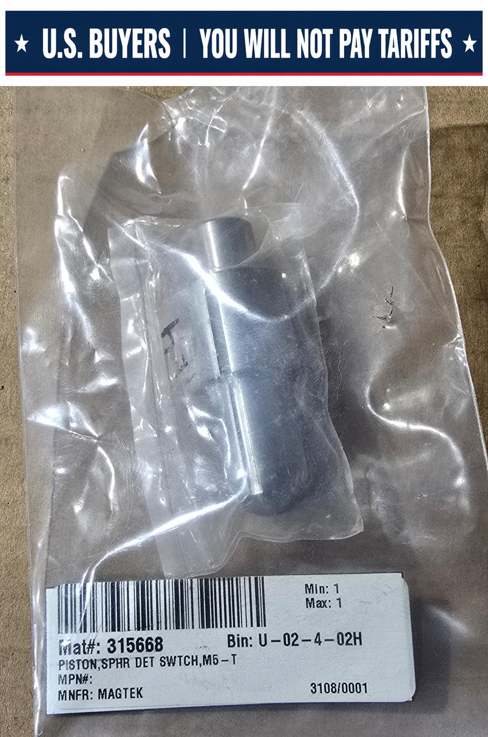 MAG-TEK PISTON FOR M5-T SPHERE DETECTOR SWITCH