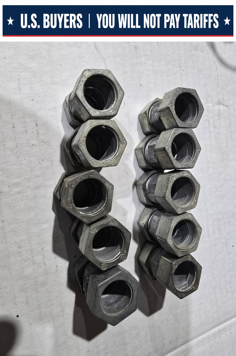 Die Cast Zinc conduit compression union 1/2 Inch (LOT OF 10)