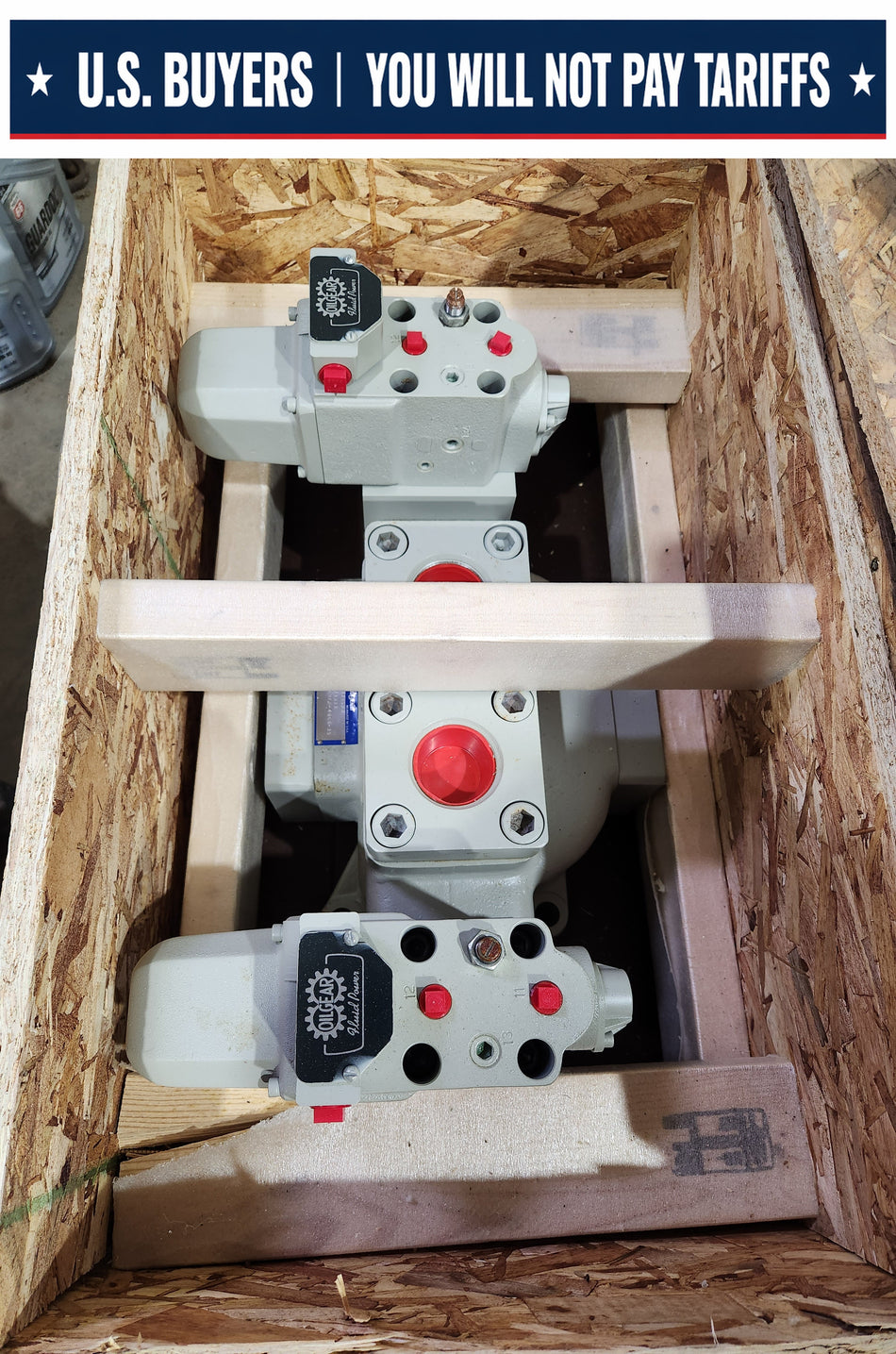 Oilgear Hydraulic Valve, LGMFB-4063-35 with 2 x 110v Actuators