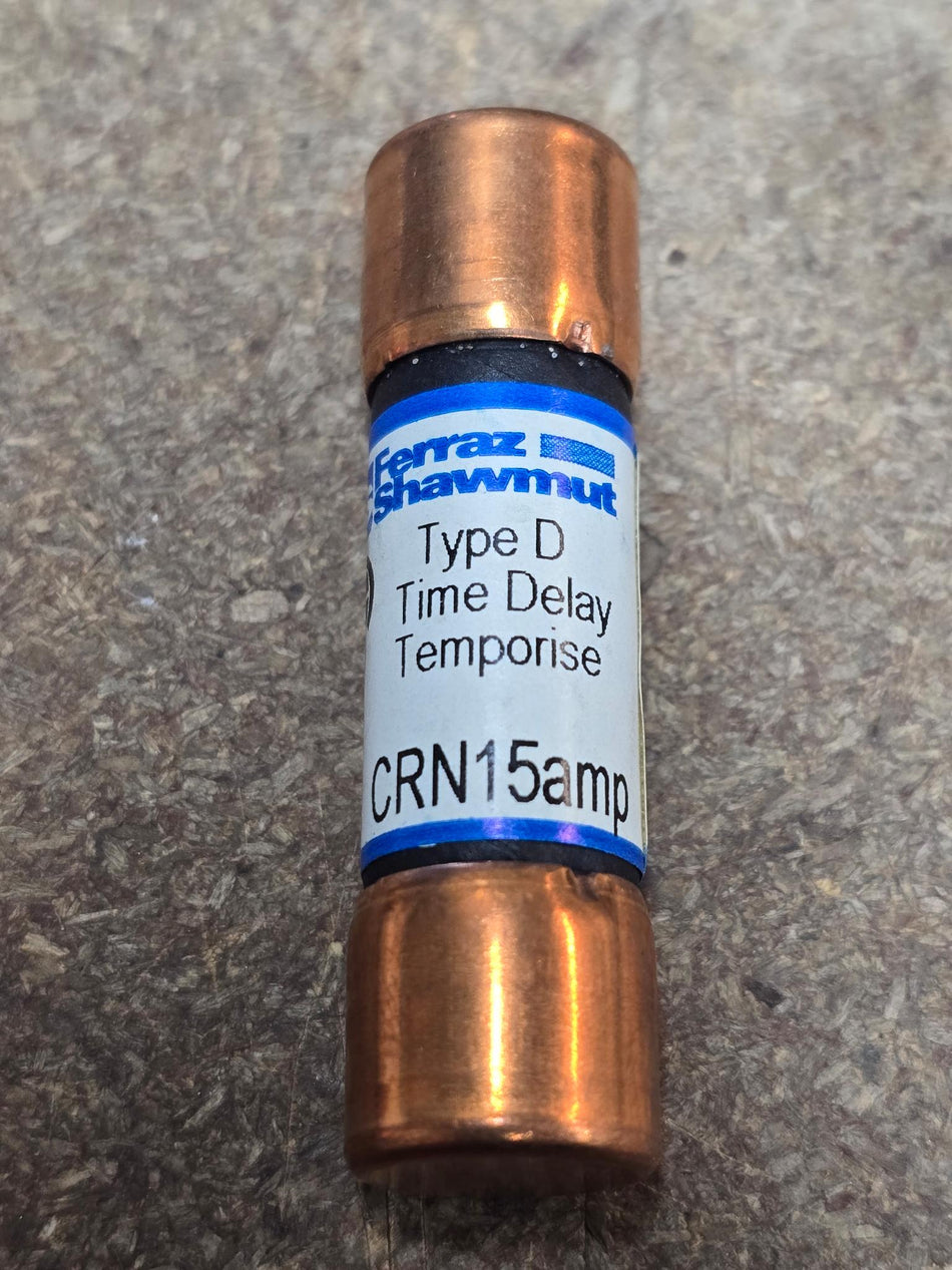 FERRAZ SHAWMUT CRN15AMP  250V TYPE D TIME DELAY FUSE