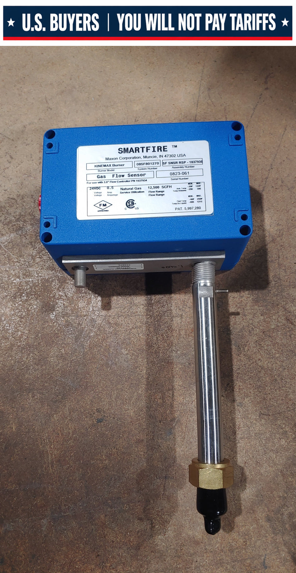 KineMax Smartfire Gas Flow Sensor SF-SNSR-RSP-1037930