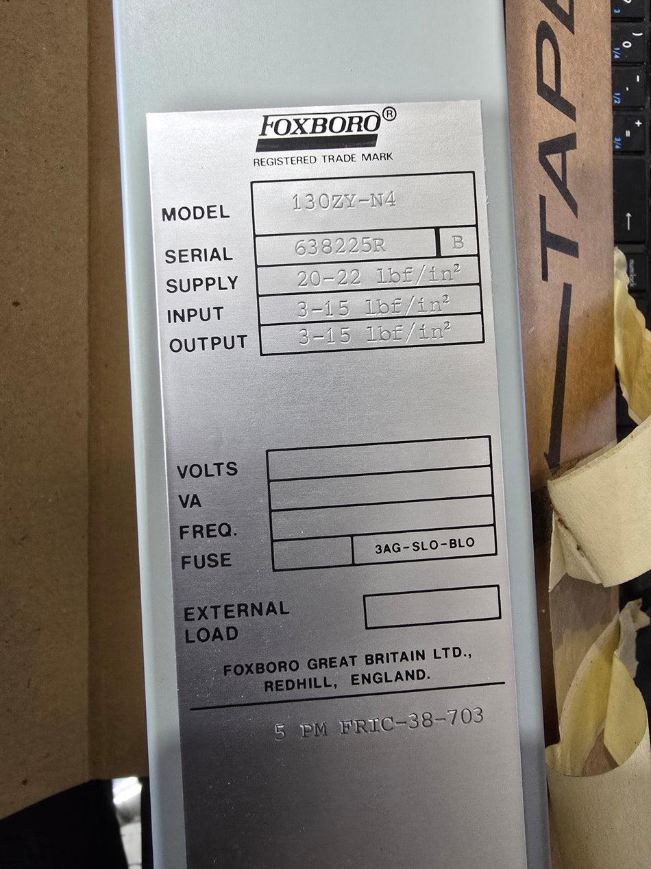 Foxboro 130ZY-N4 Pneumatic Ratio Controller