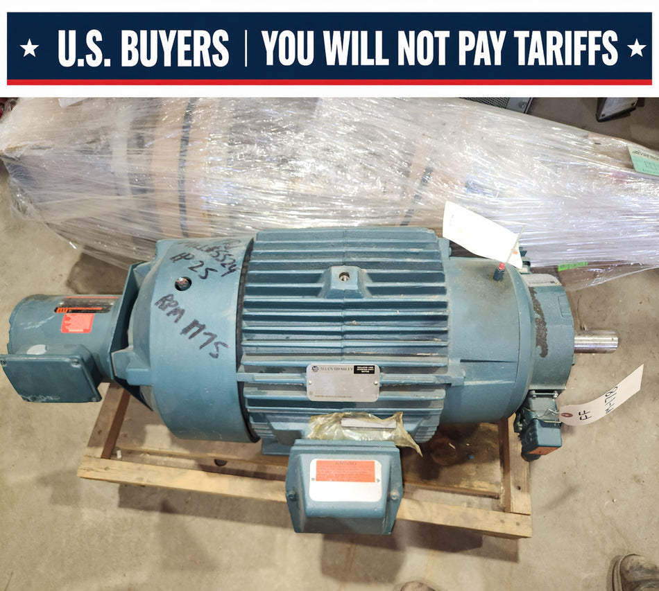 Allen Bradley (Reliance) 25 HP Electric Motor, 46-575v, 3 PH, 1775 RPM, 286TZ, XE, XT with cooling fan electric motor