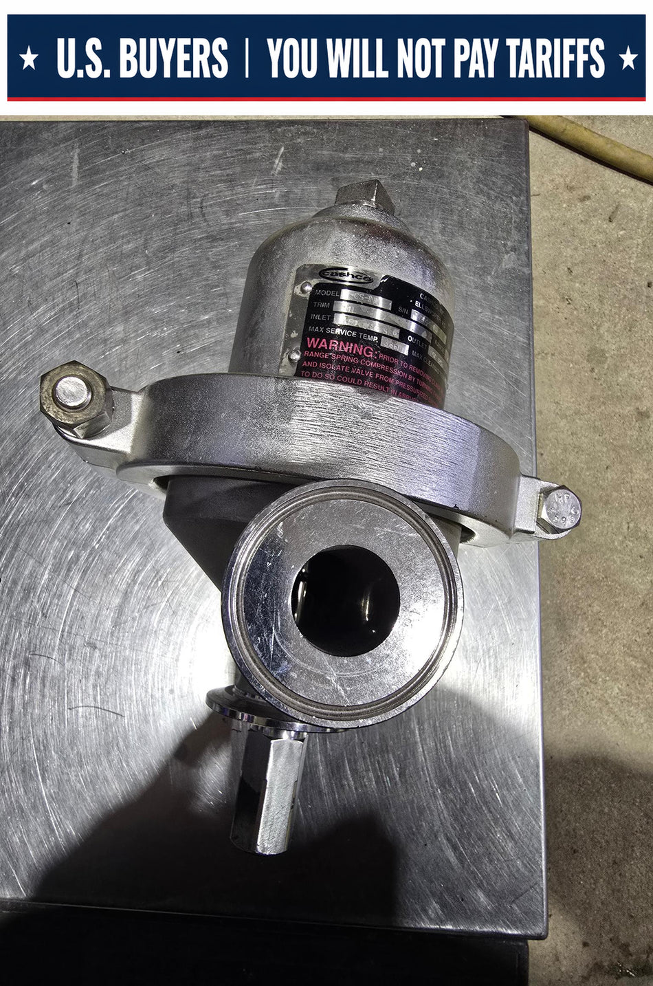 Cashco C-CS-INV PRESSURE REDUCING VALVE SIZE: 1"  TRIM: S1L  RANGE: 10-75 PSIG  INLET: 150 PSIG SWP  OUTLET: 150 PSIG "USED"