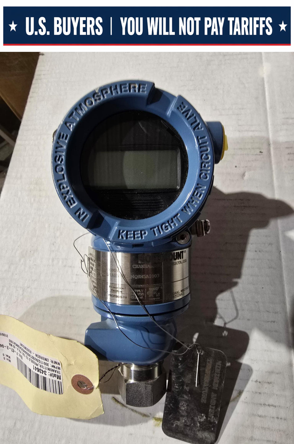 Rosemount Pressure Transmitter With Digital Display 3051TG2A2B21AS5B4KDQ4Q8M5A1003