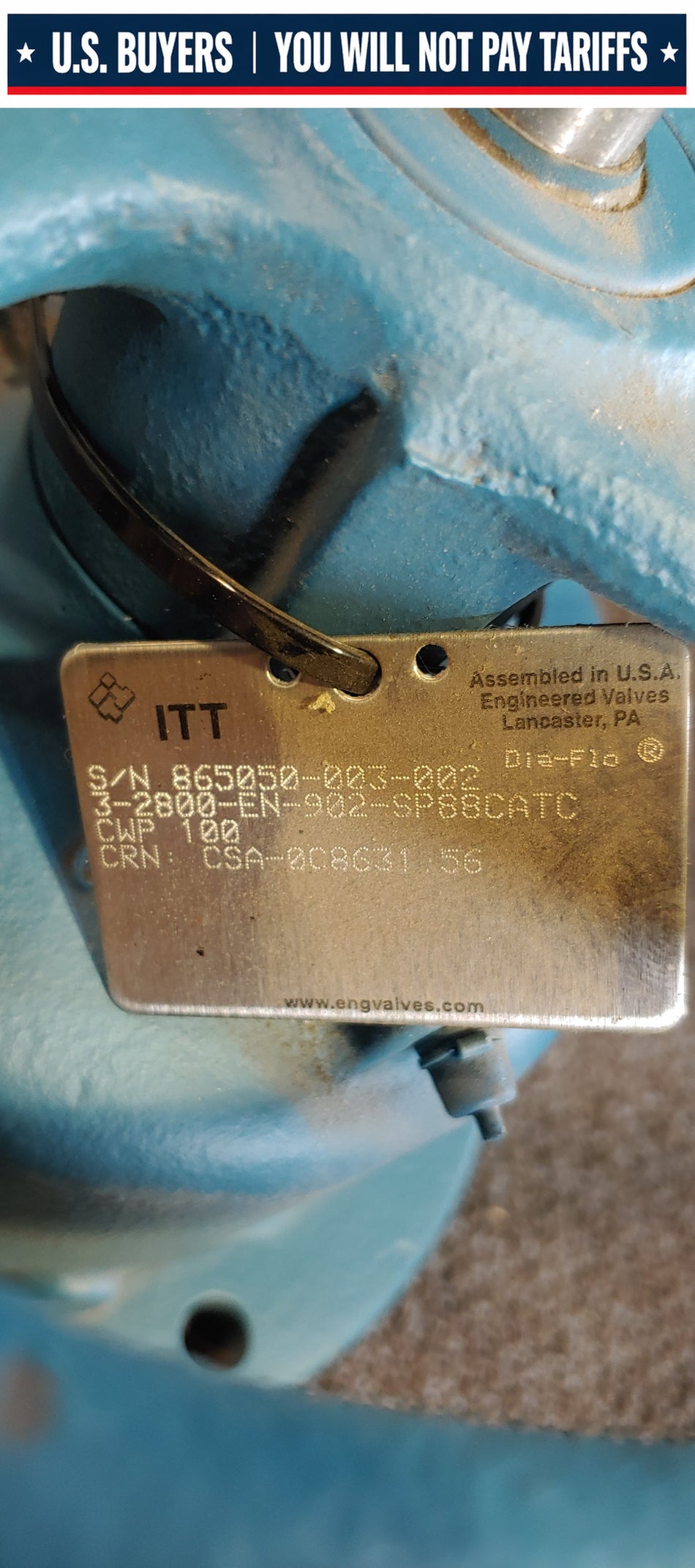 ITT 3" valve (Handle assembly only) 3-2800-EN-902SP88CATC