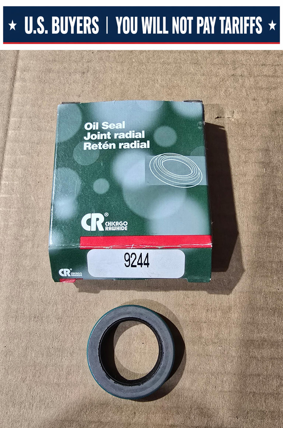 CR Seals  9244 Double Lip Oil Seal - Solid, 0.938 in Shaft Dia., 1.375 in OD, 0.250 in Overall Width