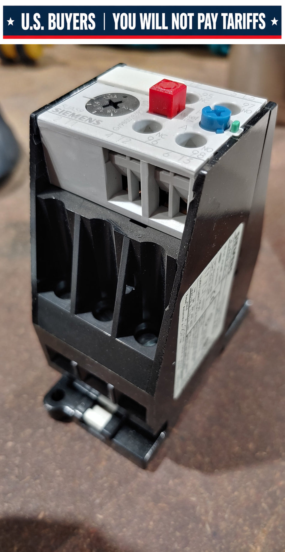 3UA59-00-1B Siemens, overload relay rated for 1.25-2 amps