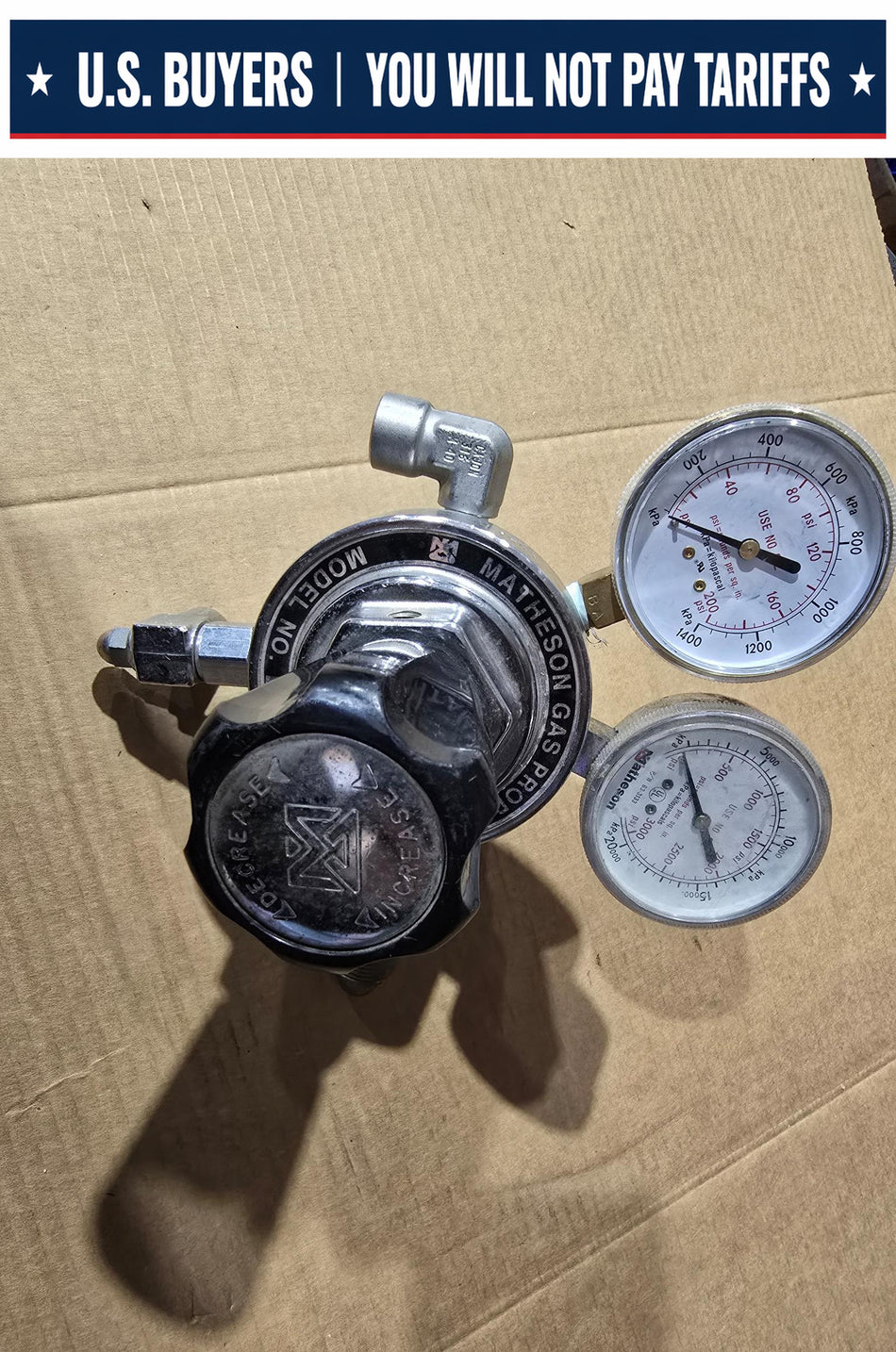 MATHESON 3104C-580, GAS PRESSURE REGULATOR, INLET 0-3000PSIG / OUTLET 0-200PSIG