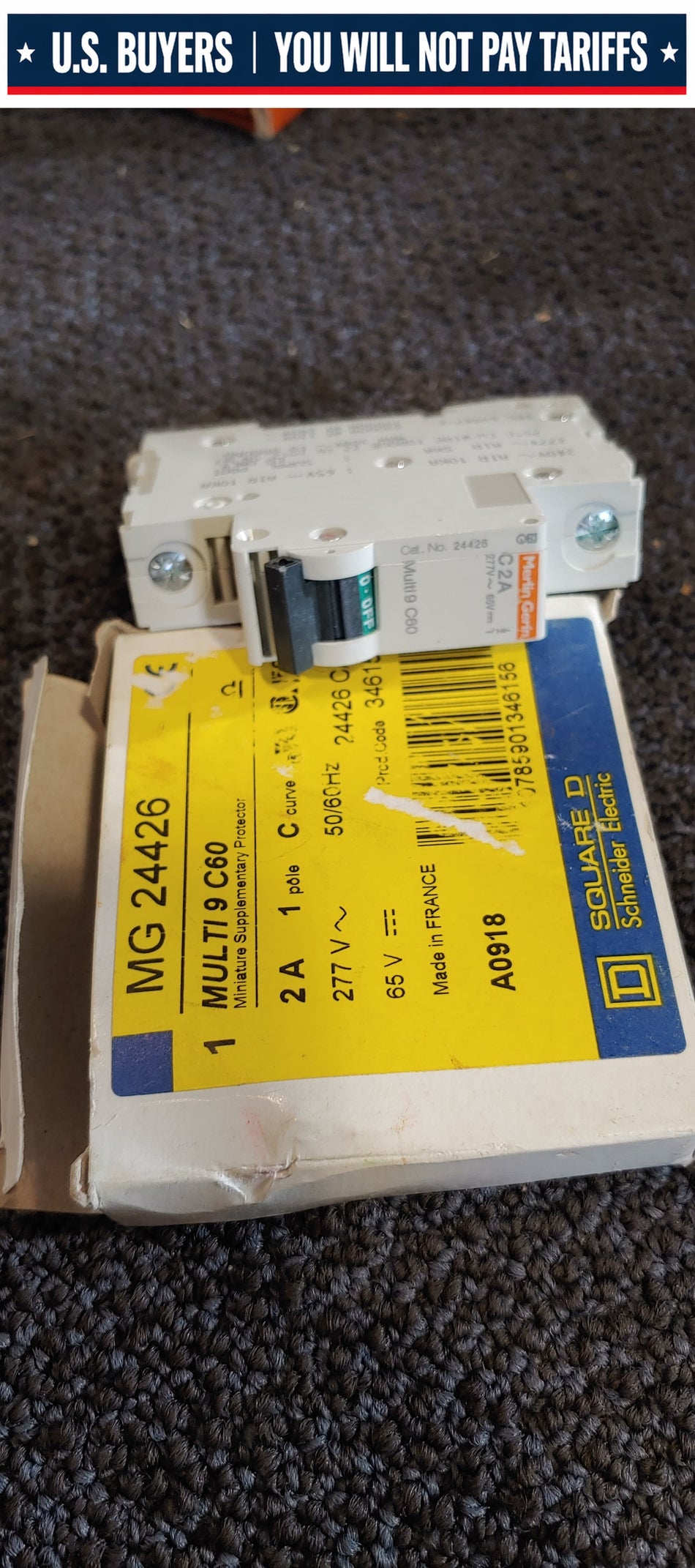Square D MG 24426 2A 1 pole supplementary breaker