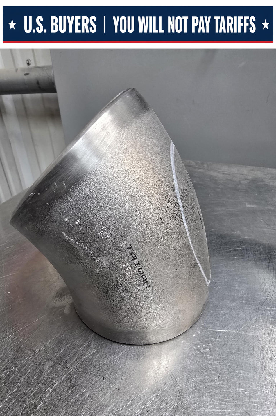 CP 3", 45° Elbow Schedule 10  Butt Weld  WP 316/316L-W Stainless Steel  A-403