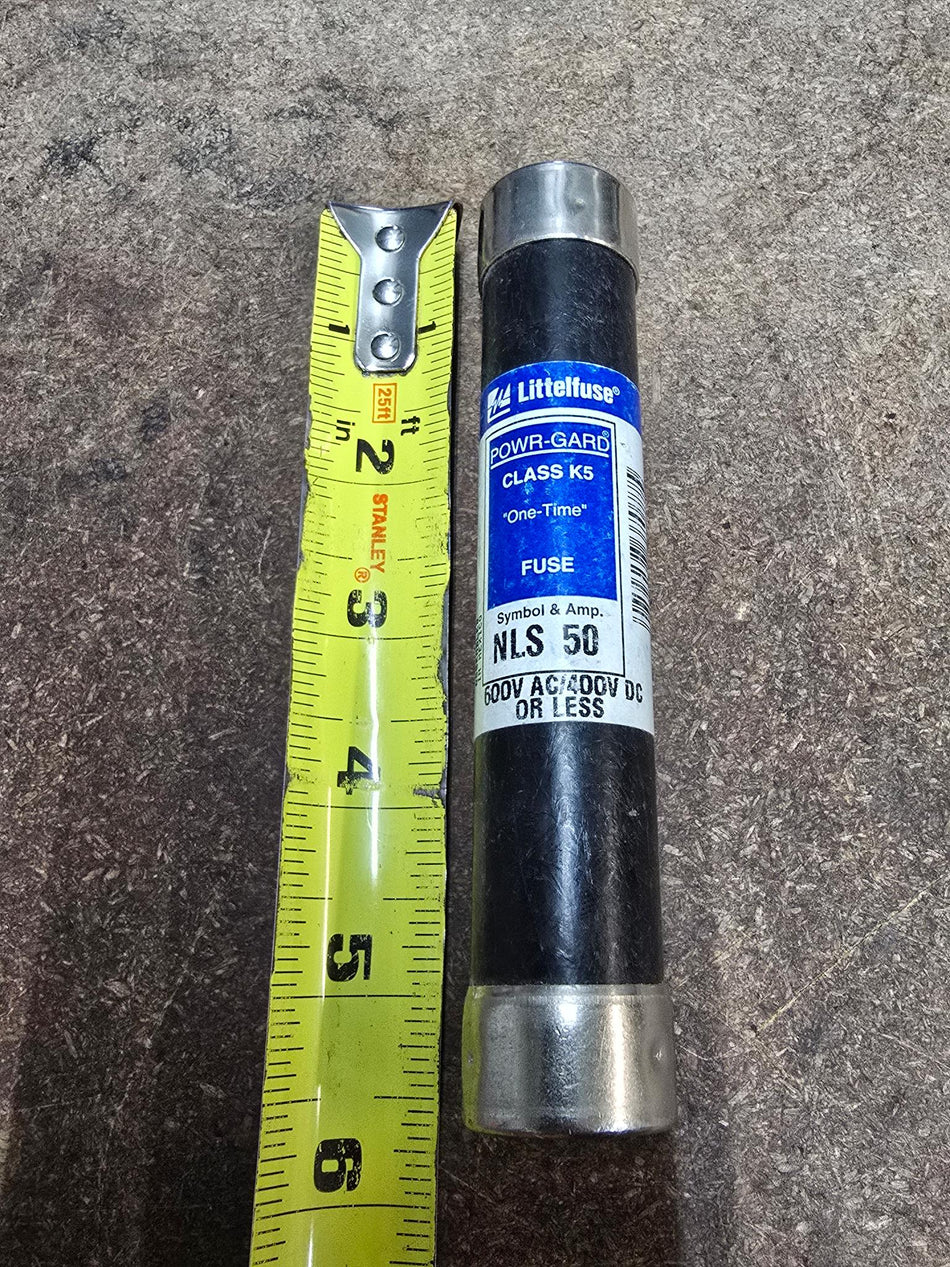 LITTELFUSE POWR-GARD NLS 50, CLASS K5, 50AMP 600V FUSE ONE TIME