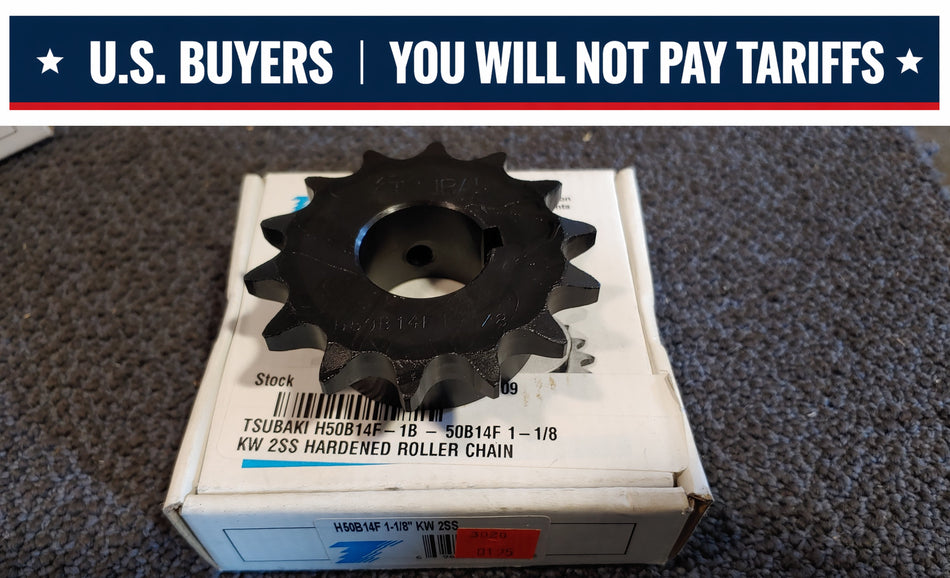 Tsubaki H50B14F 1-1/8" KW 2SS Finished Bore Sprocket