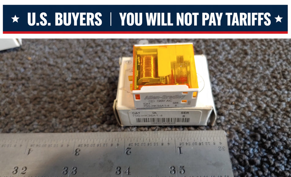 Allen Bradley 700-HK36A1-4 700-HK General Purpose Slim Line Relay, 16A Standard Contact, SPDT Contact Arrangement, 120V AC 50/60Hz Coil, Pilot Light