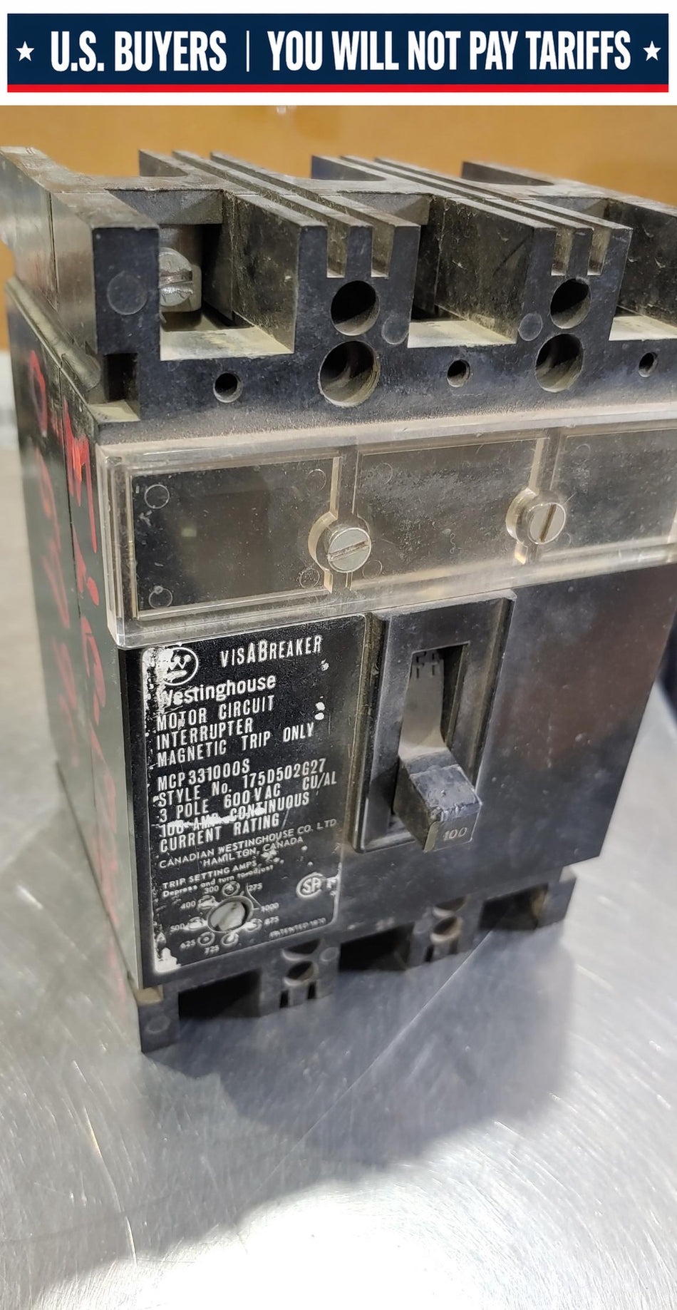 Westinghouse MCP331000S 100A Breaker (used)
