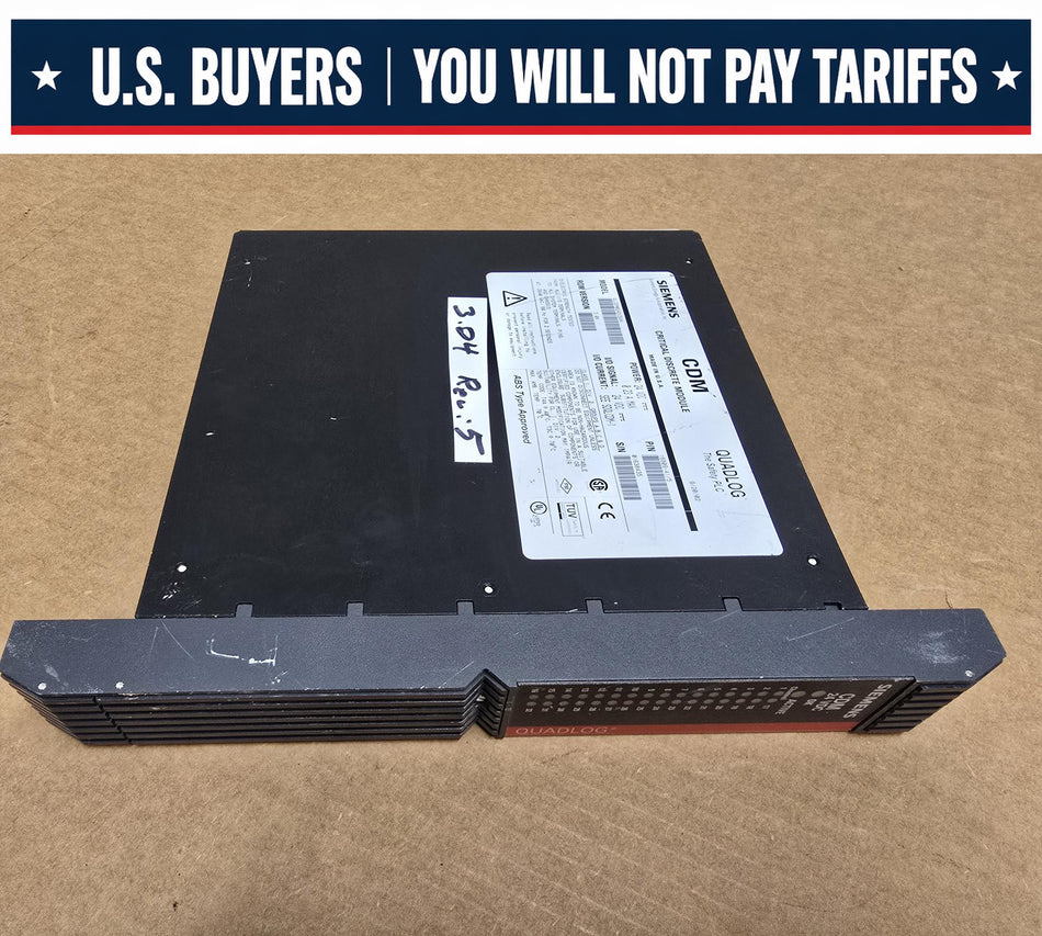 SIEMENS QLCDM024DCBAN QUADLOG, ROM VERSION: 3.04 , REV: 5 , CDM CRITICAL DISCRETE MODULE, 24V-DC, (Used)