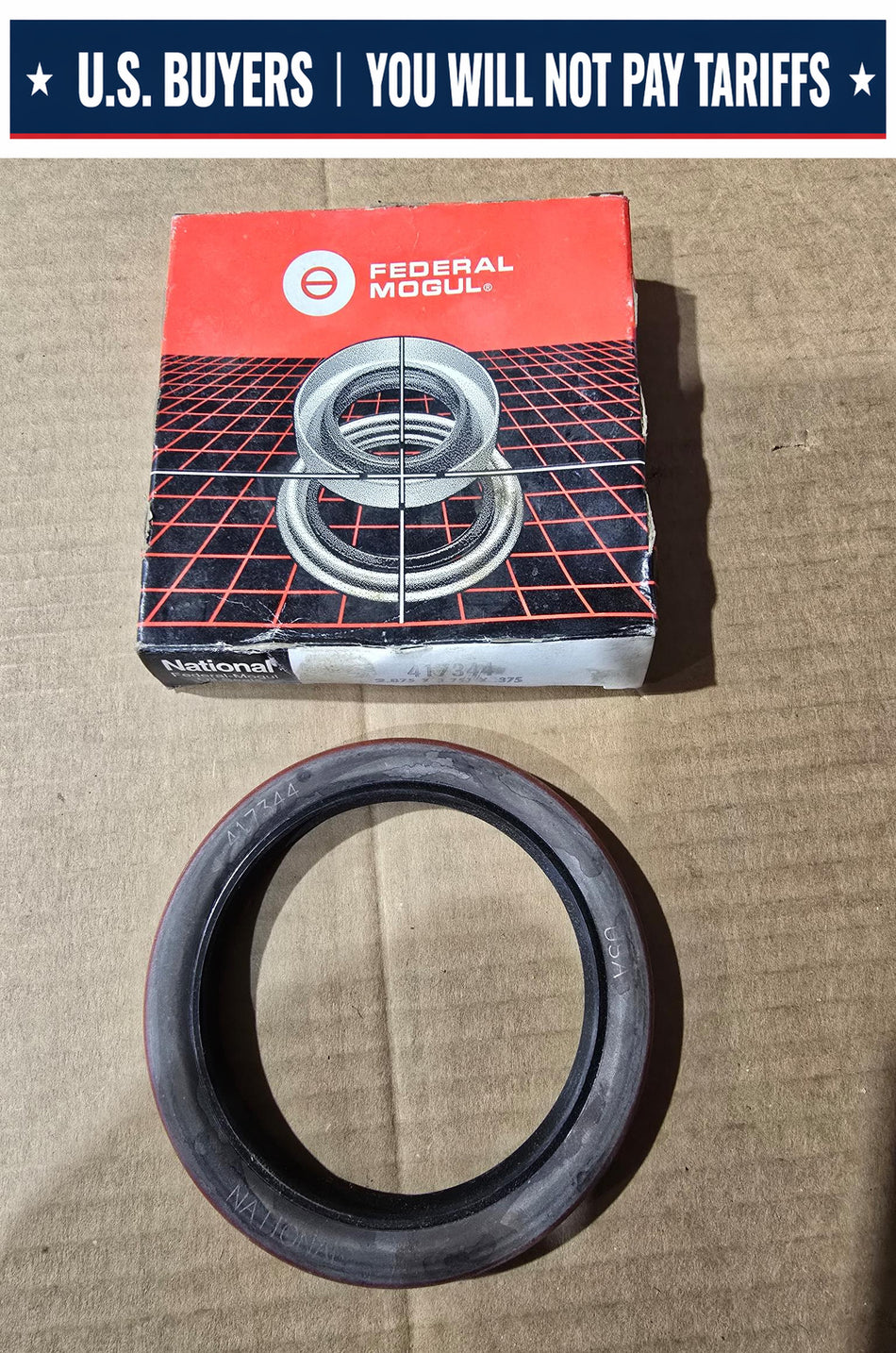 Timken National Seals 417344 Nitrile Oil Seal - Solid, 2.875 in Shaft Dia., 3.756 in OD, 0.375 in Overall Width (LOT OF 2 ONE NOT IN OEM PACKAGING)