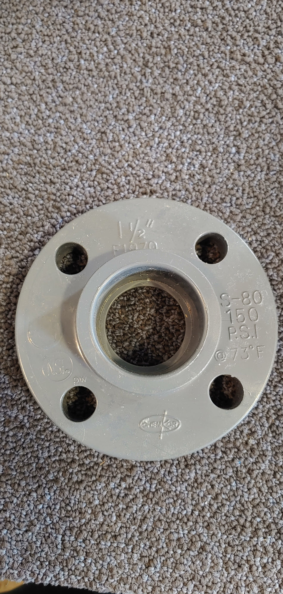 ChemKor 1-1/2"  Sch-80 4 Bolt Flange 150psi F1970 - QTY 6 PACK